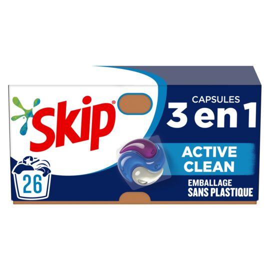 Skip Capsules 3 en 1 Active Clean - 26 capsules - Nouvel emballage Cartonné