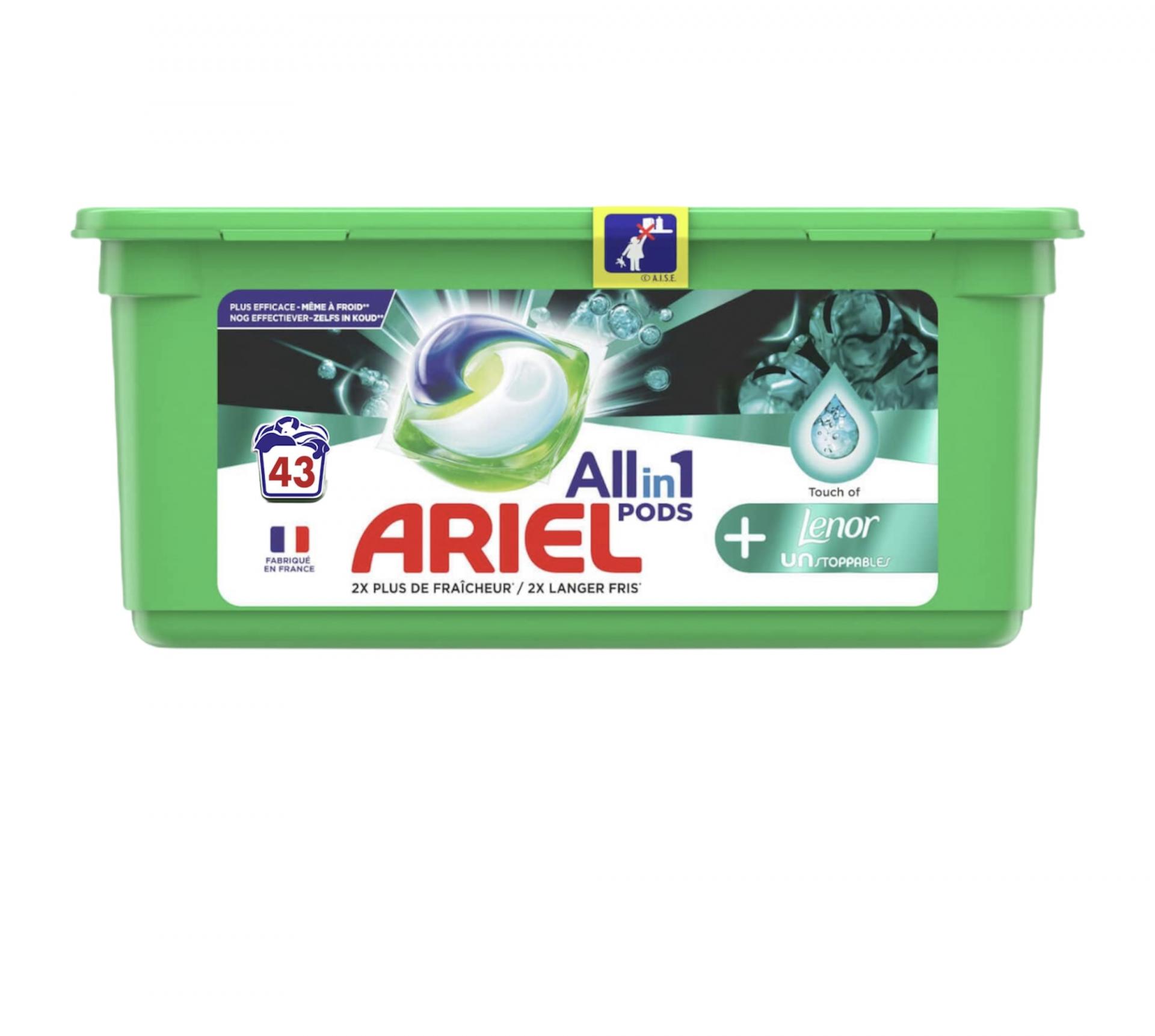 Ariel All-in-1 Pods Lessive Capsules, 50 Lavages, Original, Efficace même à  Froid et Fraîcheur Durable