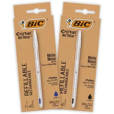 Bic cristal re new stylo bille premium en metal et