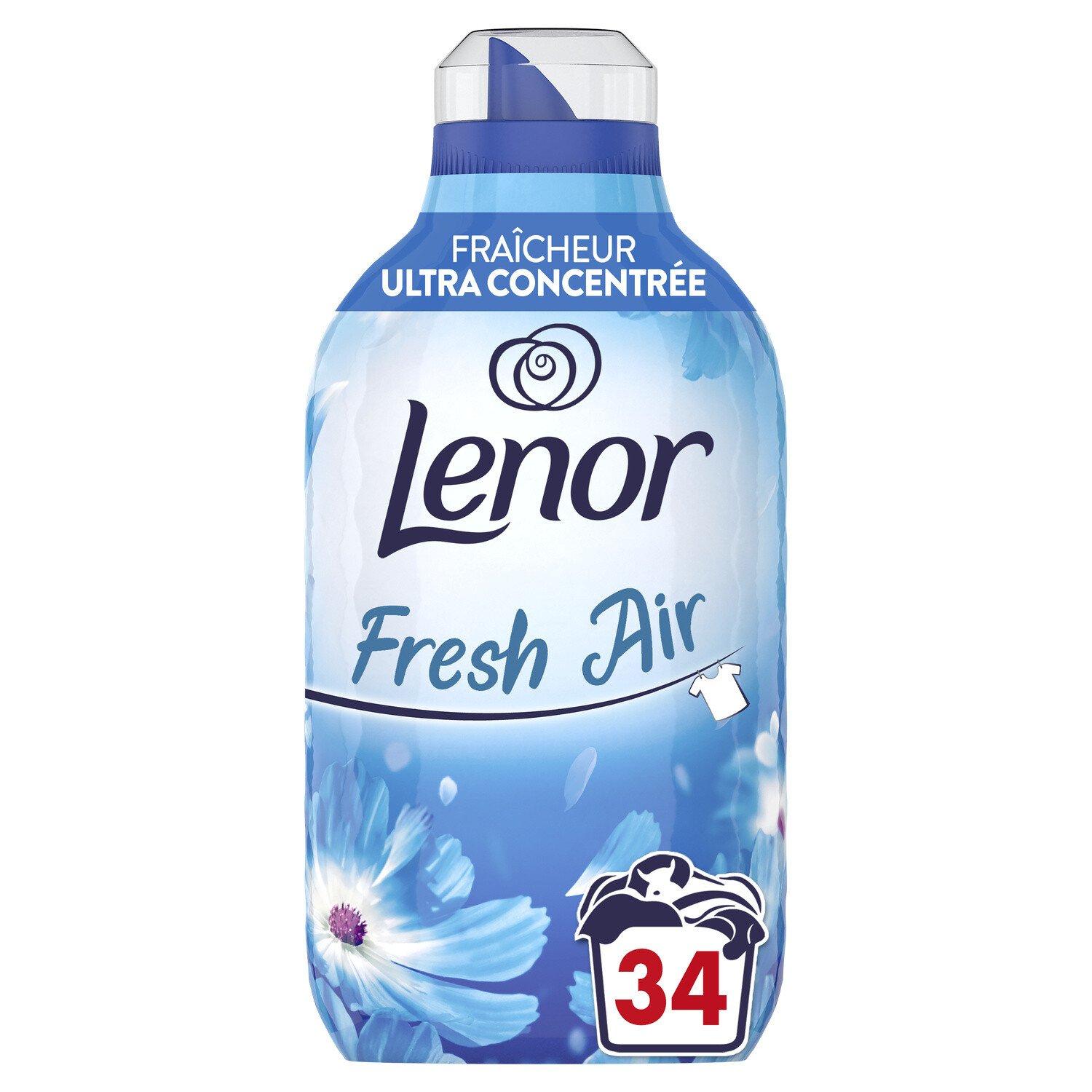 Lenor - Adoucissant concentré - Fresh' Air - Sensitive Hypoallergénique -  34 lavages(476mL)