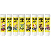 Uhu lot de 8 sticks de colle 82 gr mario bros edition limitee